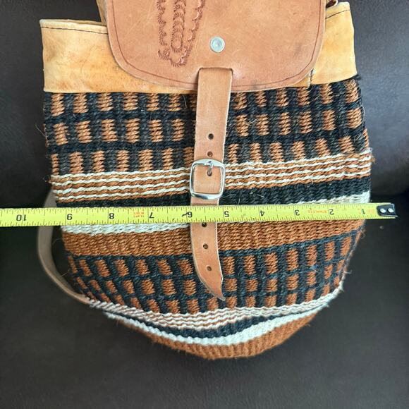 80’s weave basket bag farmers market bag medium sisal bag pack backpack artisan - Picture 6 of 11